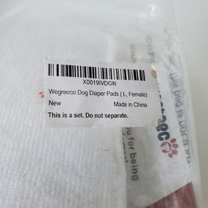 Wegreeco Female Dog White Large Diaper Washable Pet Pads